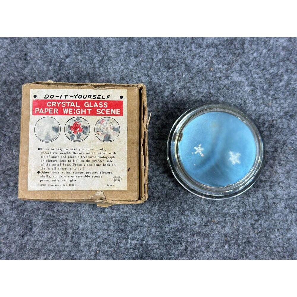VTG Rare Shackman 3" Domed Magnifying‎ Glass & Original Box DO IT YOURSELF NOS